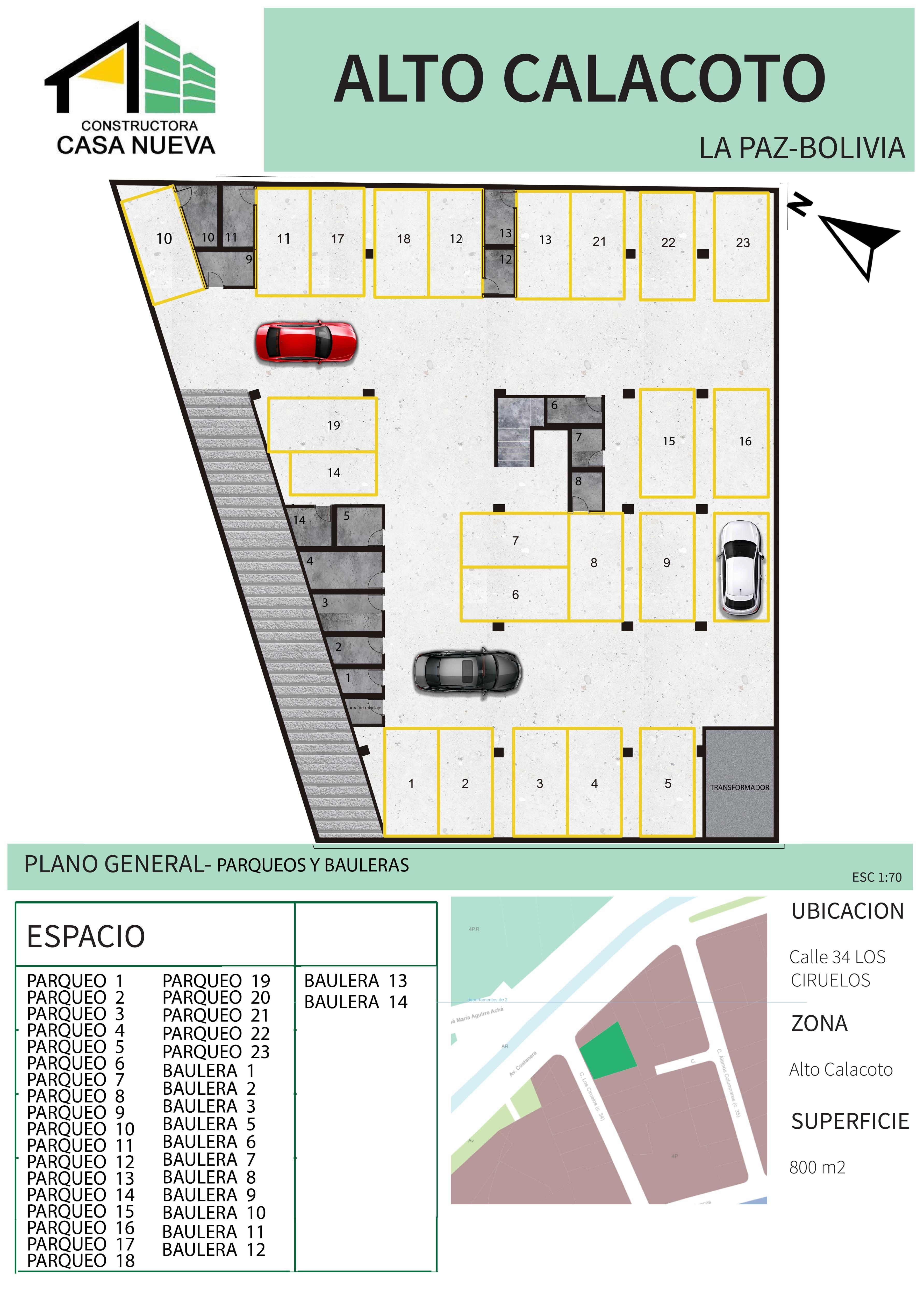 Plano parqueos y bauleras sótano
