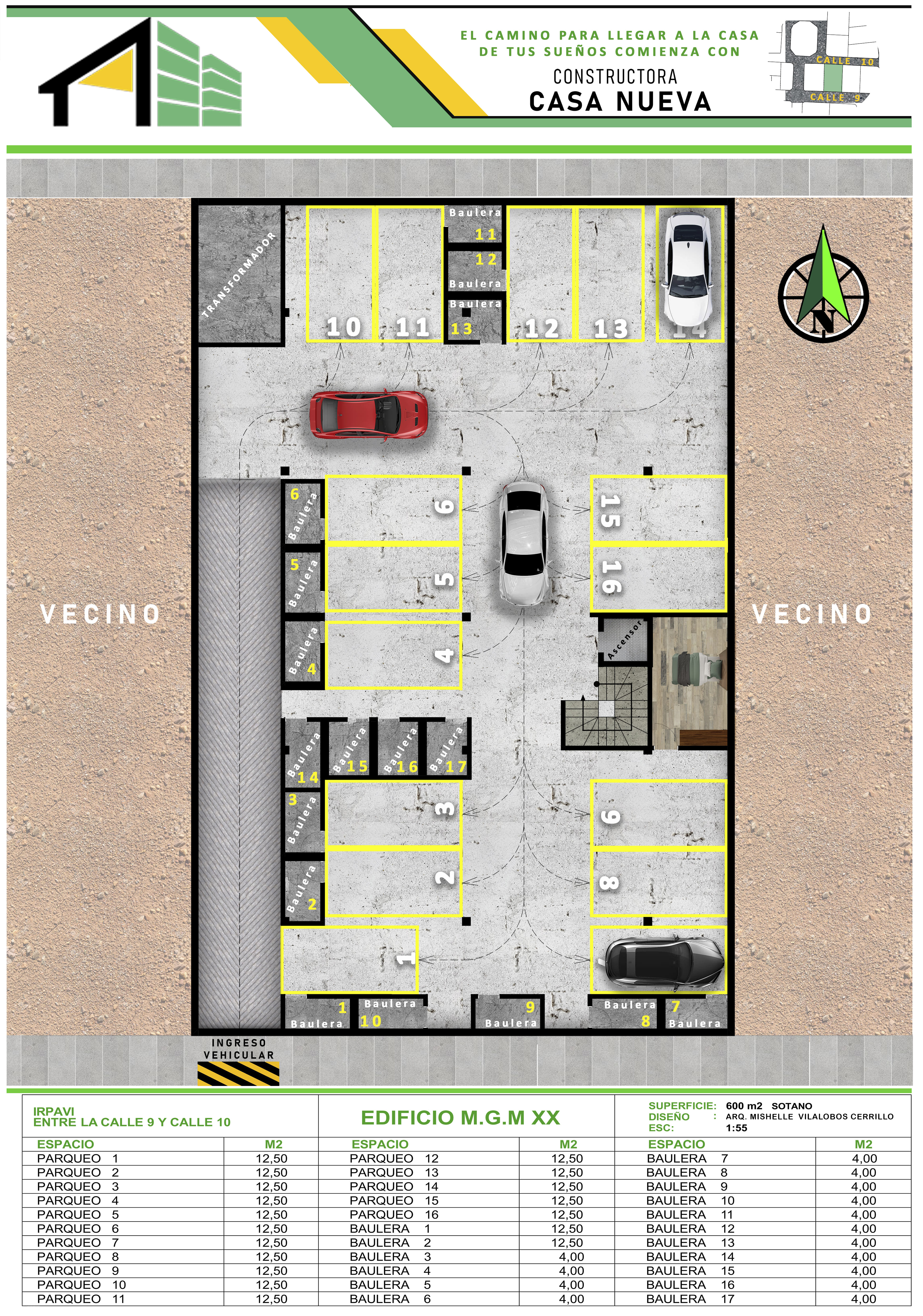 Plano parqueos y bauleras sótano